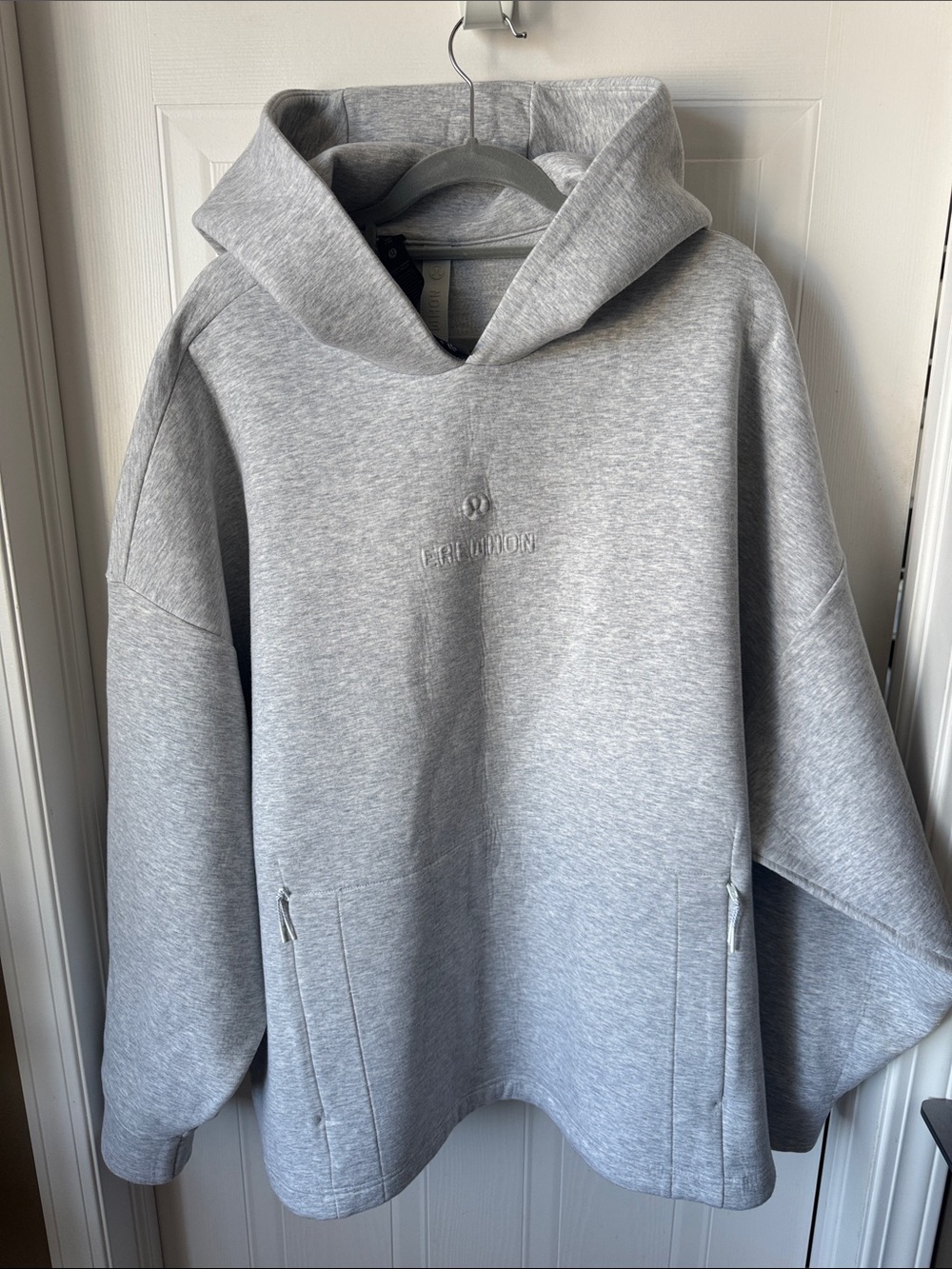 lululemon athletics Light Heather Gray Embossed Crewneck Hoodie Sweater